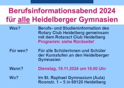 Berufsinformationsabend  |  RC Heidelberg